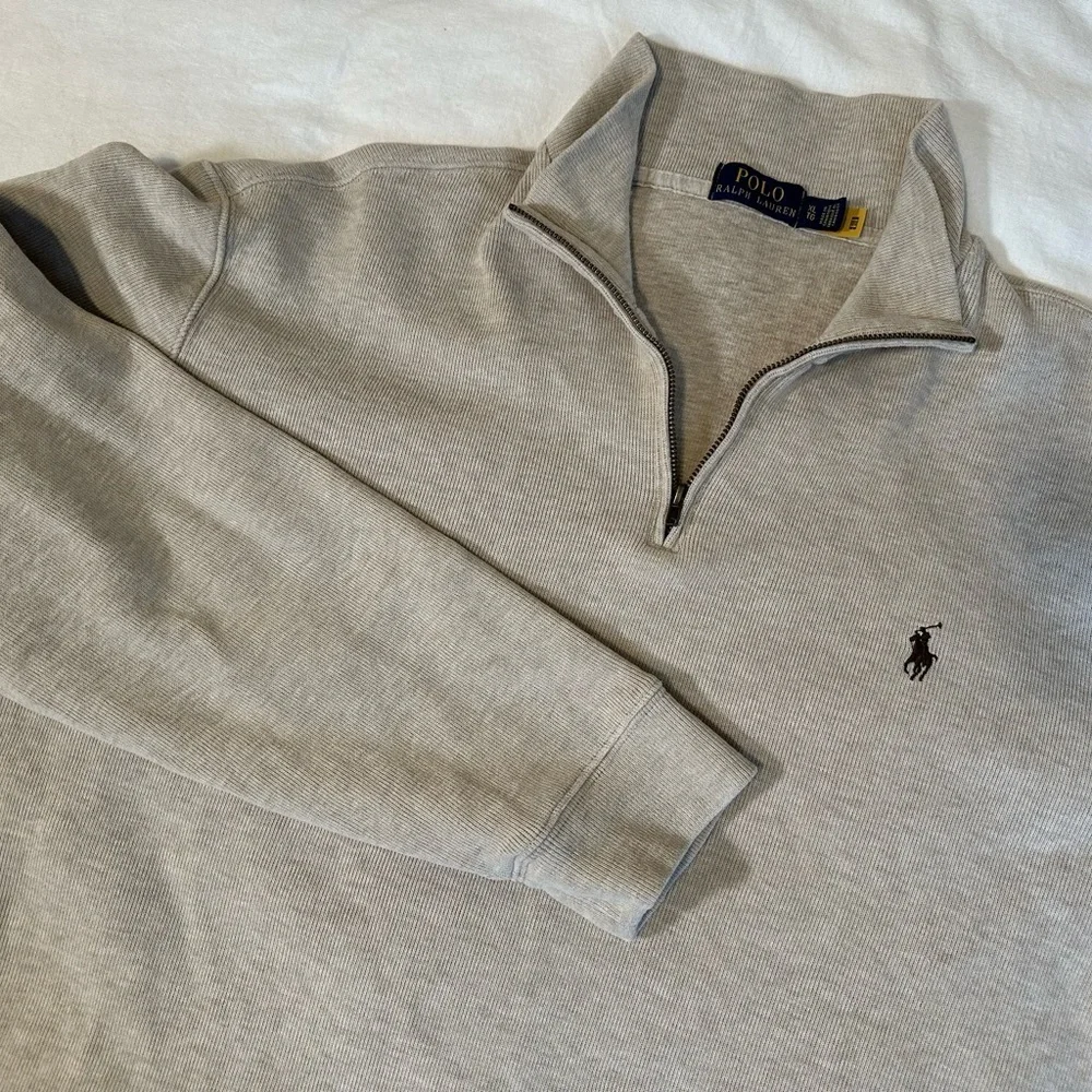 Polo Ralph Lauren Ivory Cream 1/4 Zip Sweater Men‎ XL